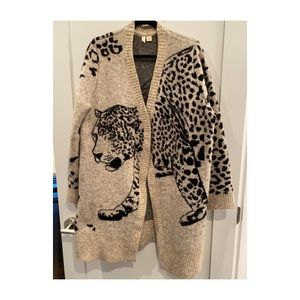 Anthropologie Averie Leopard Open Front Cardigan